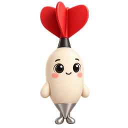 DartsTrack mascot, a dart with red flights